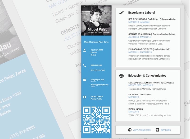 20+ Best Free Material Design Resume and CV Templates | UIdeck
