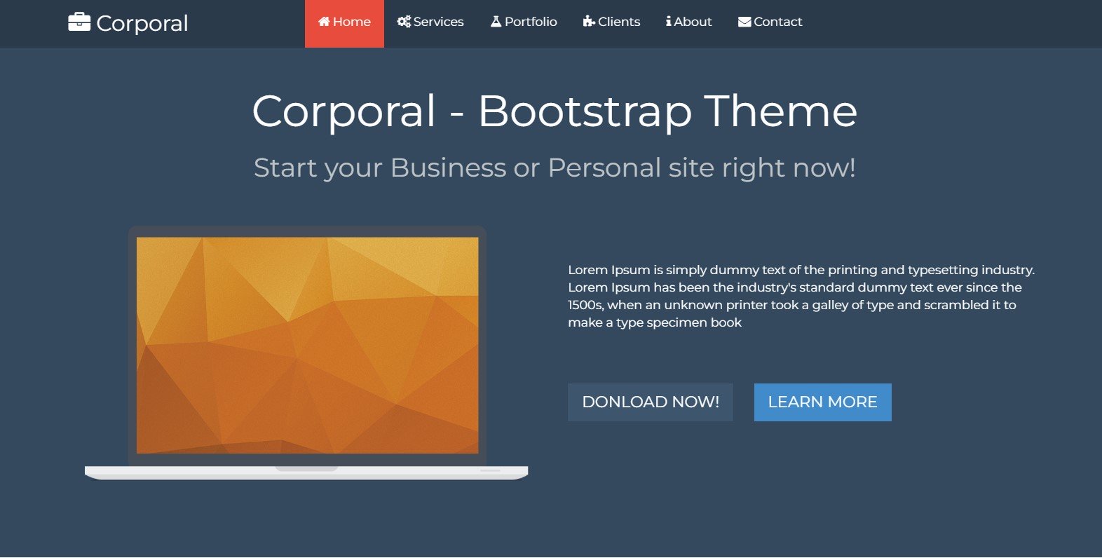 Corporal - One Page Template