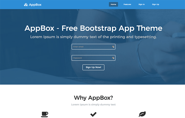 Appbox - Free Bootstrap App Landing Page