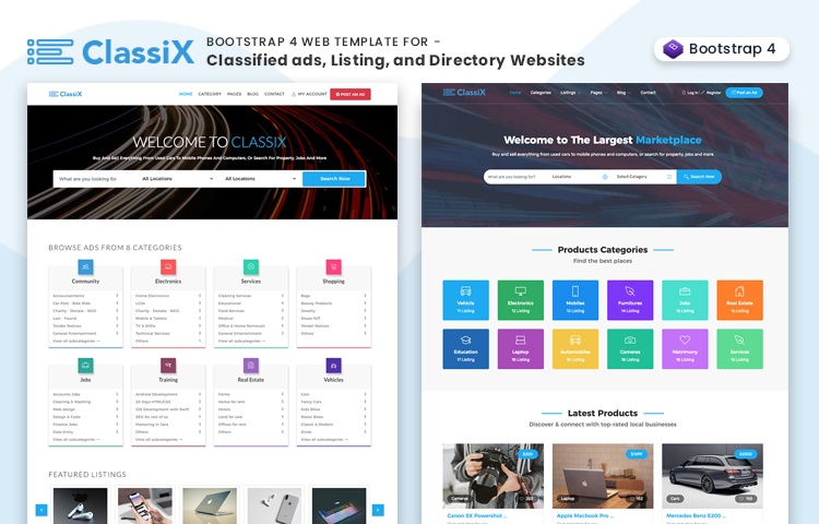 15+ Best Classified Ads Website Templates [ Free ] | UIdeck