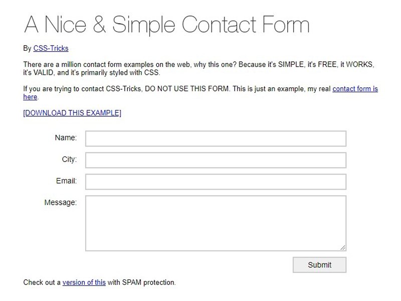 A Nice And Simple Contact Form