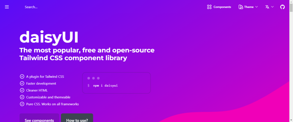DaisyUI - Open-source Tailwind CSS Component Library