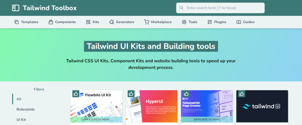 Tailwind Toolbox - Tailwind UI Kits