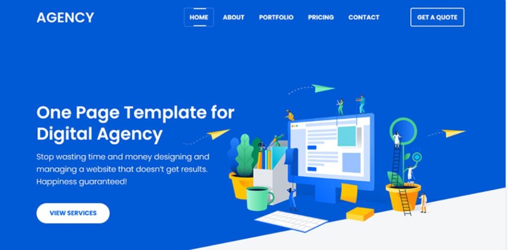 Agency - Free Startup Landing Page Template