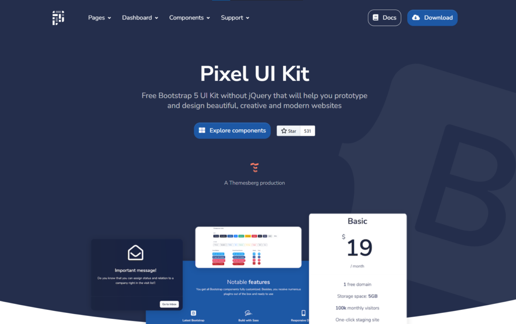 Pixel UI - Free Bootstrap 5 UI Kit