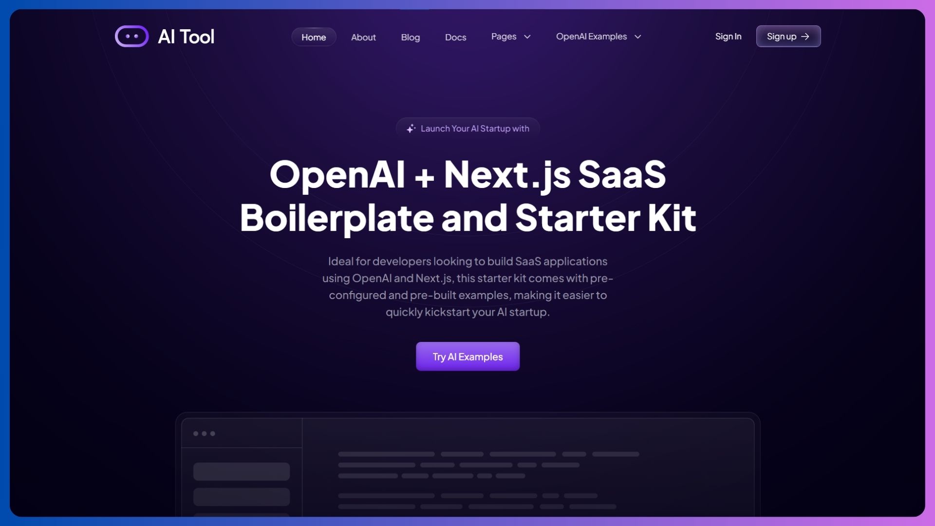 AI Tool : OpenAI + Next.js SaaS Boilerplate