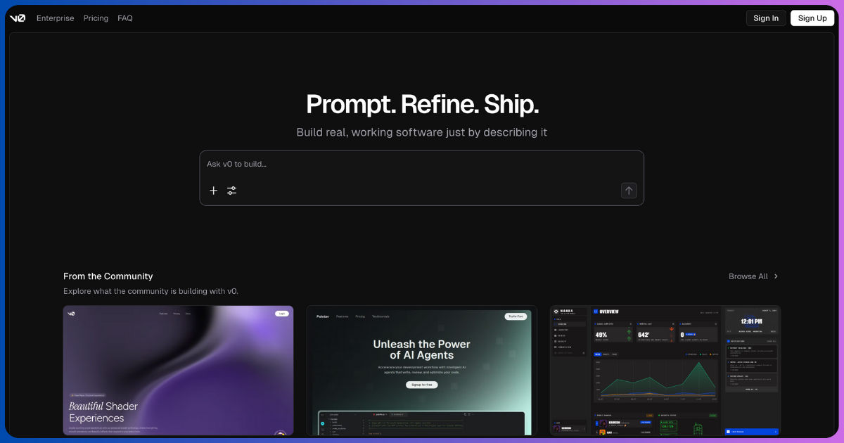V0 by Vercel - AI Web App Builder