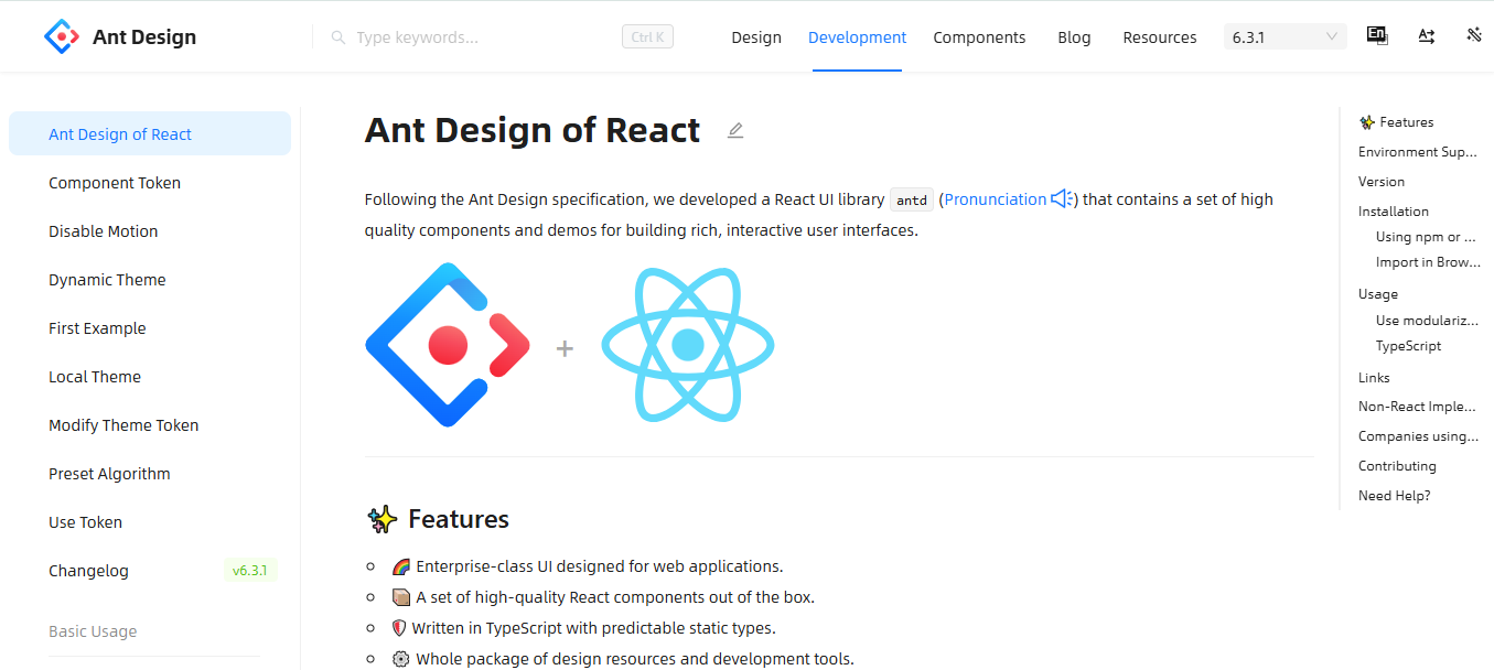 AntDesign React UI Component Library